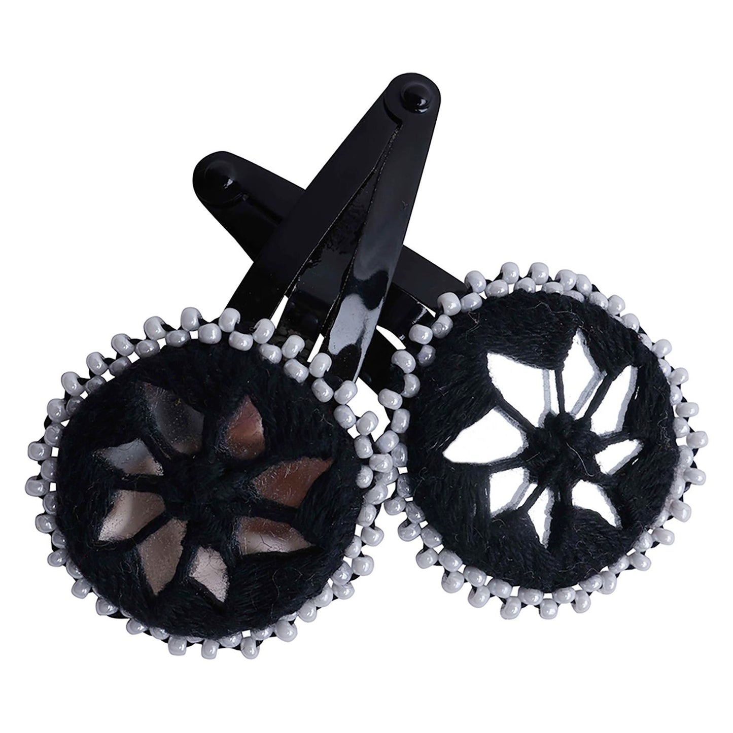 Artisanal Elegance: Handcrafted Tic Tac Pins by Divyang & Rural Women- Black.