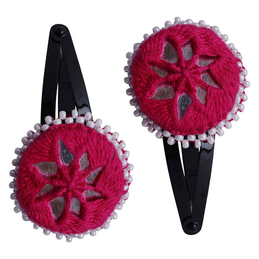 Artisanal Elegance: Handcrafted Tic Tac Pins by Divyang & Rural Women-  Rani Pink