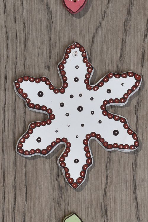 Antarang- Christmas Joy, Handcrafted: Terracotta Ornaments - white (Set of 4)