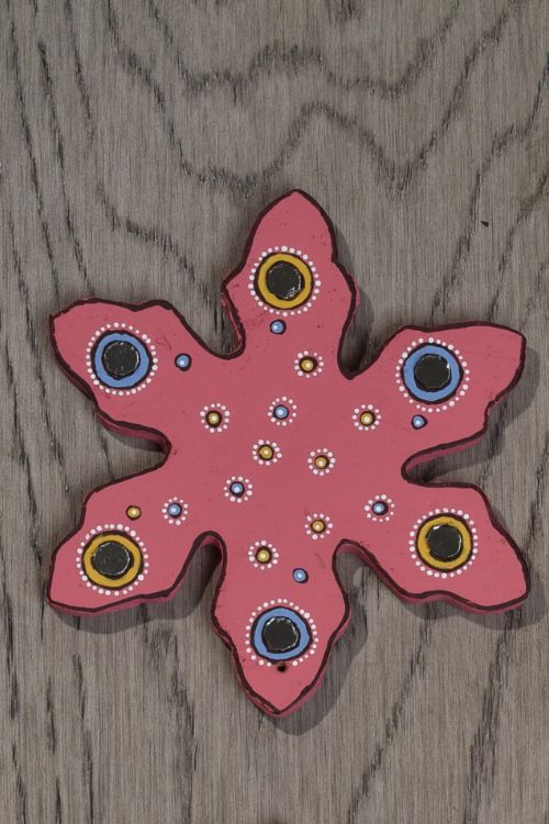 Antarang- Christmas Joy, Handcrafted: Terracotta Ornaments -  pink (Set of 4)