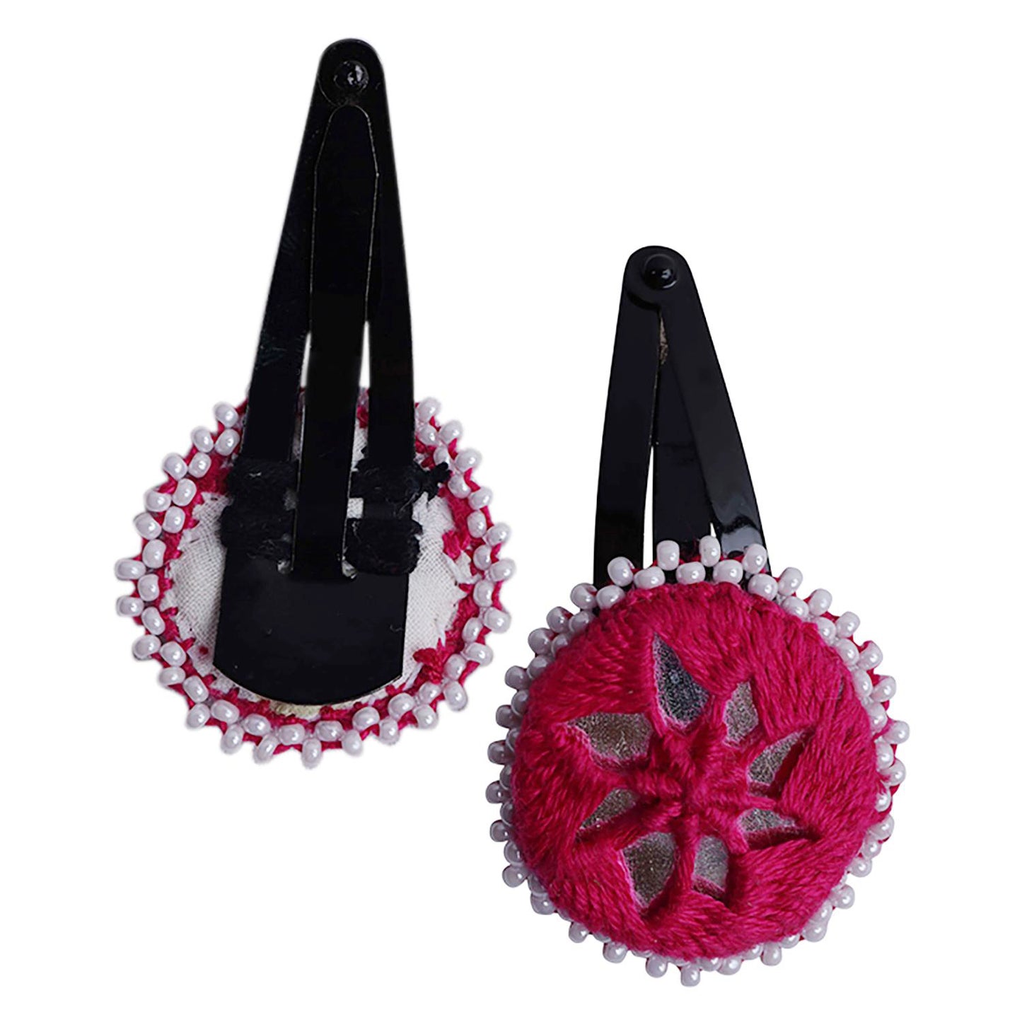 Artisanal Elegance: Handcrafted Tic Tac Pins by Divyang & Rural Women-  Rani Pink