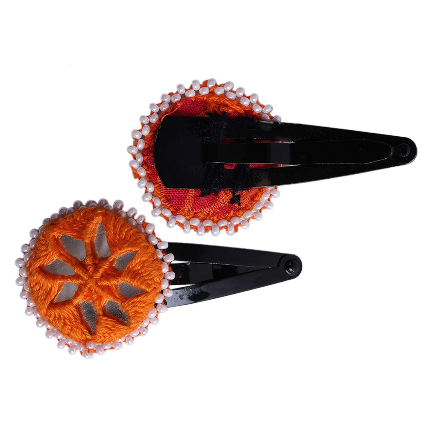 Artisanal Elegance: Handcrafted Tic Tac Pins by Divyang & Rural Women- Orange